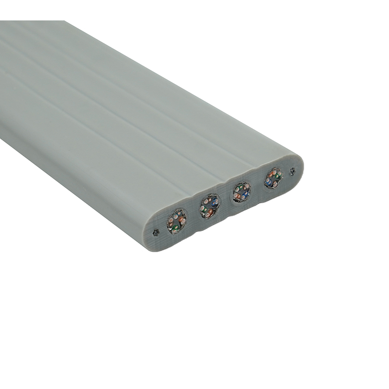 สายแบนลิฟต์พร้อมลวดเหล็กและสายแพทช์ Cat6 4 เส้น