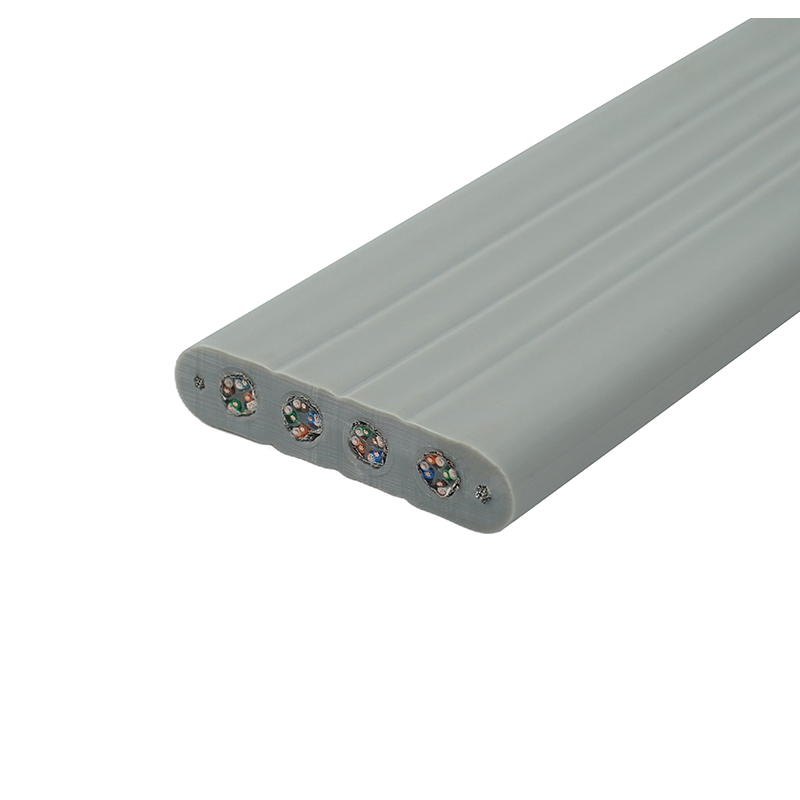 สายแบนลิฟต์พร้อมลวดเหล็กและสายแพทช์ Cat6 4 เส้น