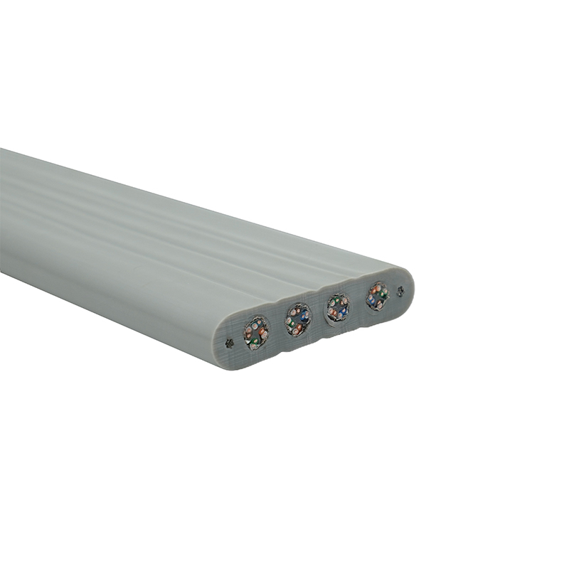 สายแบนลิฟต์พร้อมลวดเหล็กและสายแพทช์ Cat6 4 เส้น