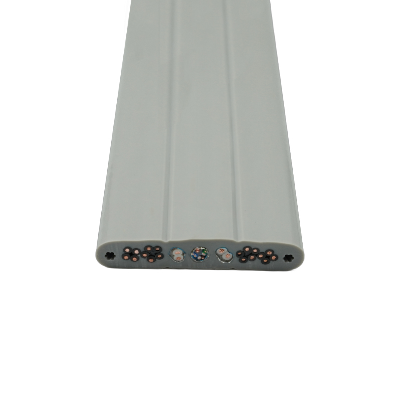 สายแบนลิฟต์เปลือกพีวีซีหุ้มฉนวนพีวีซีแกนทองแดงพร้อมลวดเหล็ก